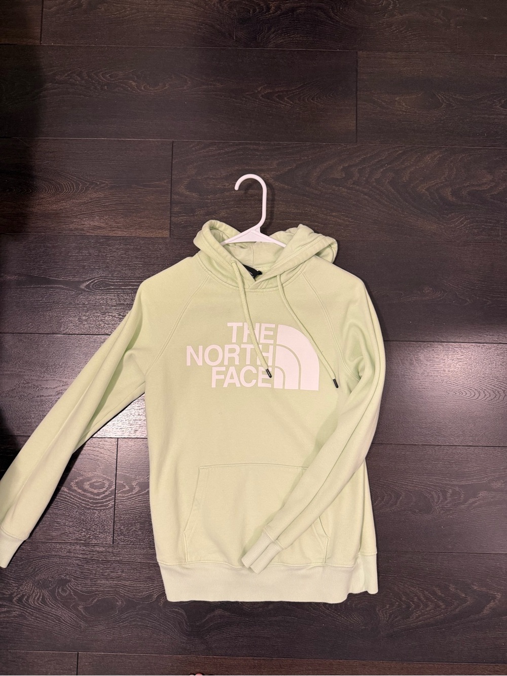The North Face Pale Green Women's Hoodie with White Logo